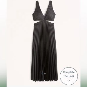 NWT Abercombie satin pleated cutout maxi dress